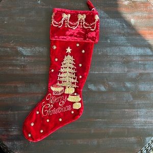 Mark Roberts Red and Gold Christmas Stocking